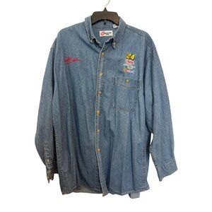 Competitors View Denim Button-Down Shirt Mens XL NASCAR Jeff Gordon Dupont Racin